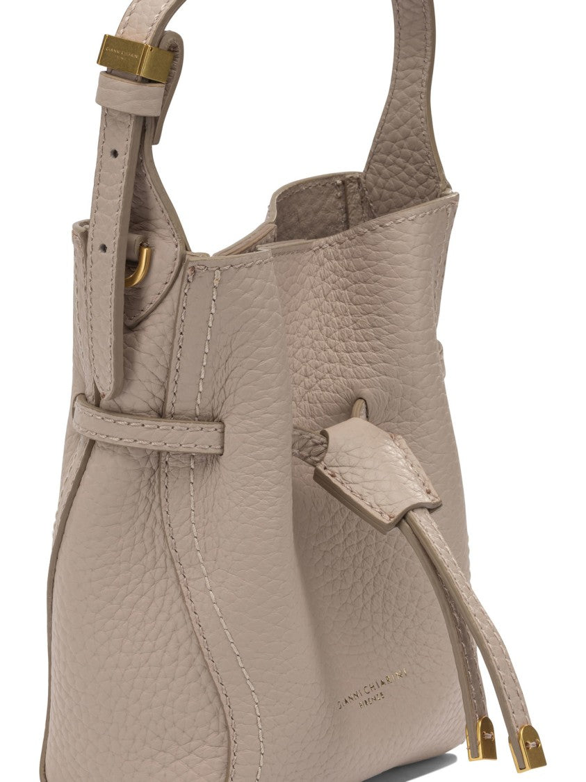 Gianni Chiarini Textured Leather Handbag With Drawstring Closure