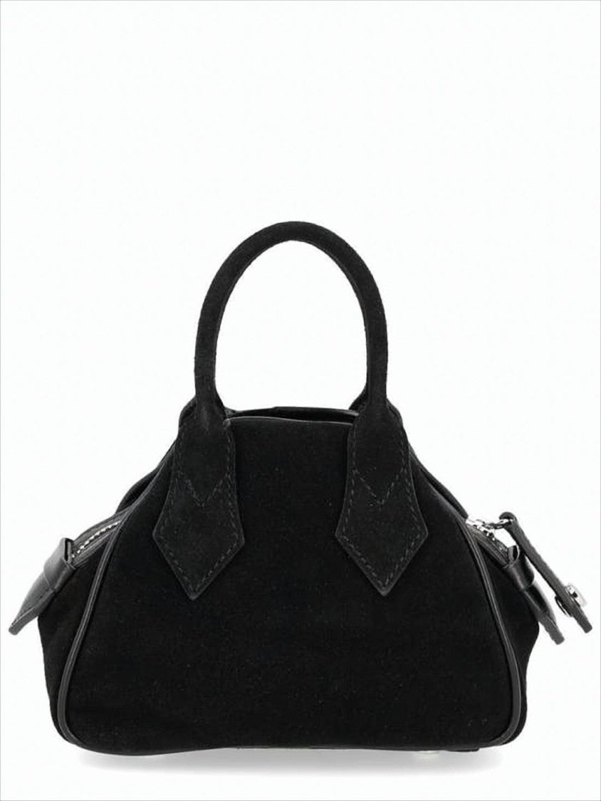 Vivienne Westwood Structured Black Calf Leather Crossbody Bag