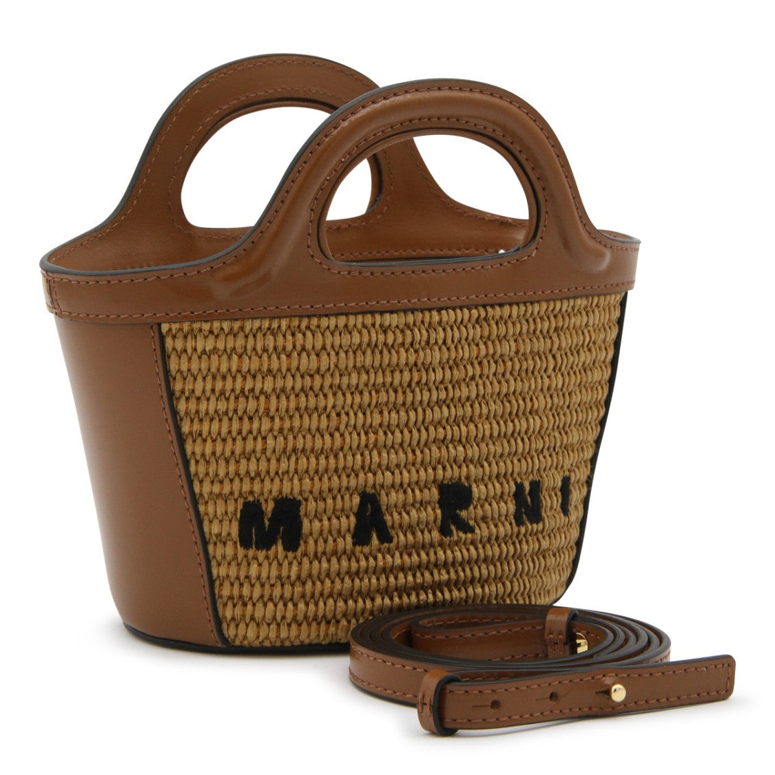 Marni Brown Tropicalia Mini Top Handle Bag