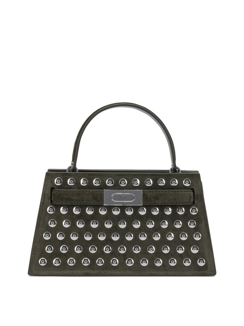 Tory Burch Trapezoidal Suede Bag With Metallic Studs
