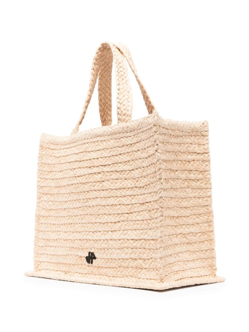Patou Textured Vanilla White Raffia Handbag