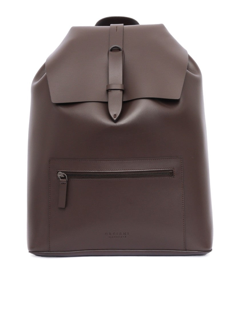 Claudio Orciani Brown Calf Leather Belt With Polished Finish