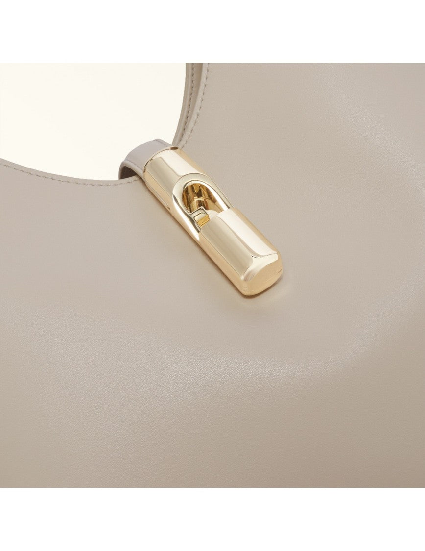 Furla Marshmallow Leather Hobo Bag With Adjustable Handle