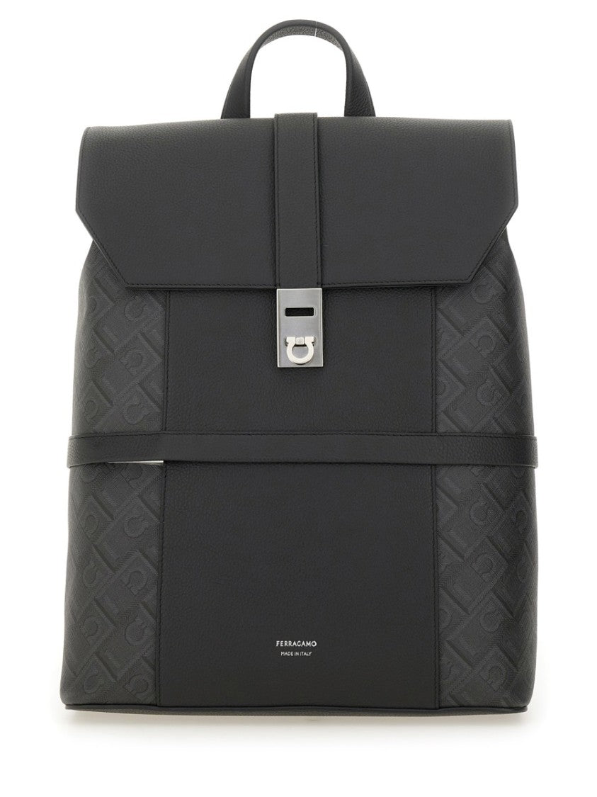 Ferragamo Buckle "Hooks" Backpack