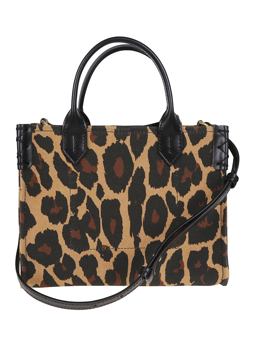 Balmain Structured Leopard Print Shoulder Bag