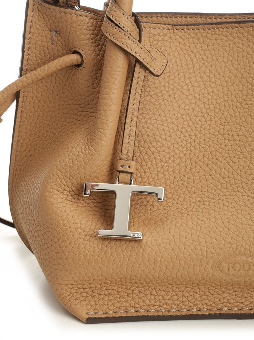Tod's Textured Leather Tote Bag With Rounded Silhouette