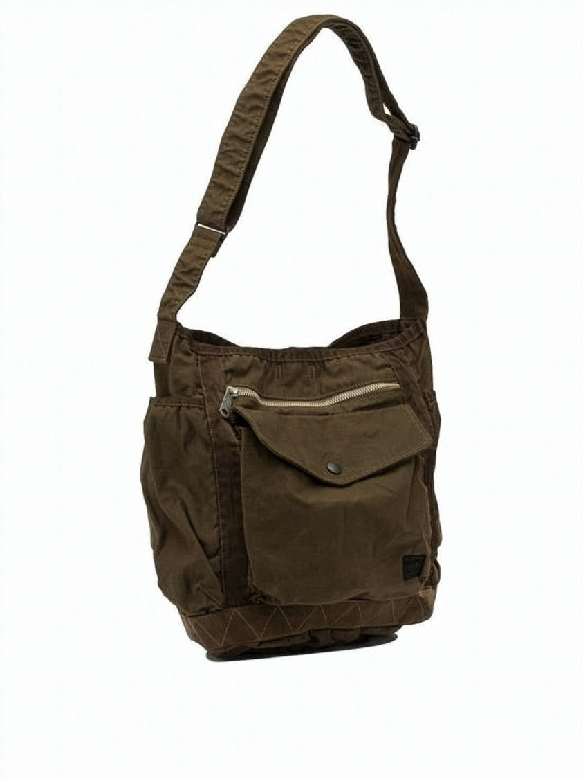 Porter Nylon Crossbody Bag With Flap Pocket