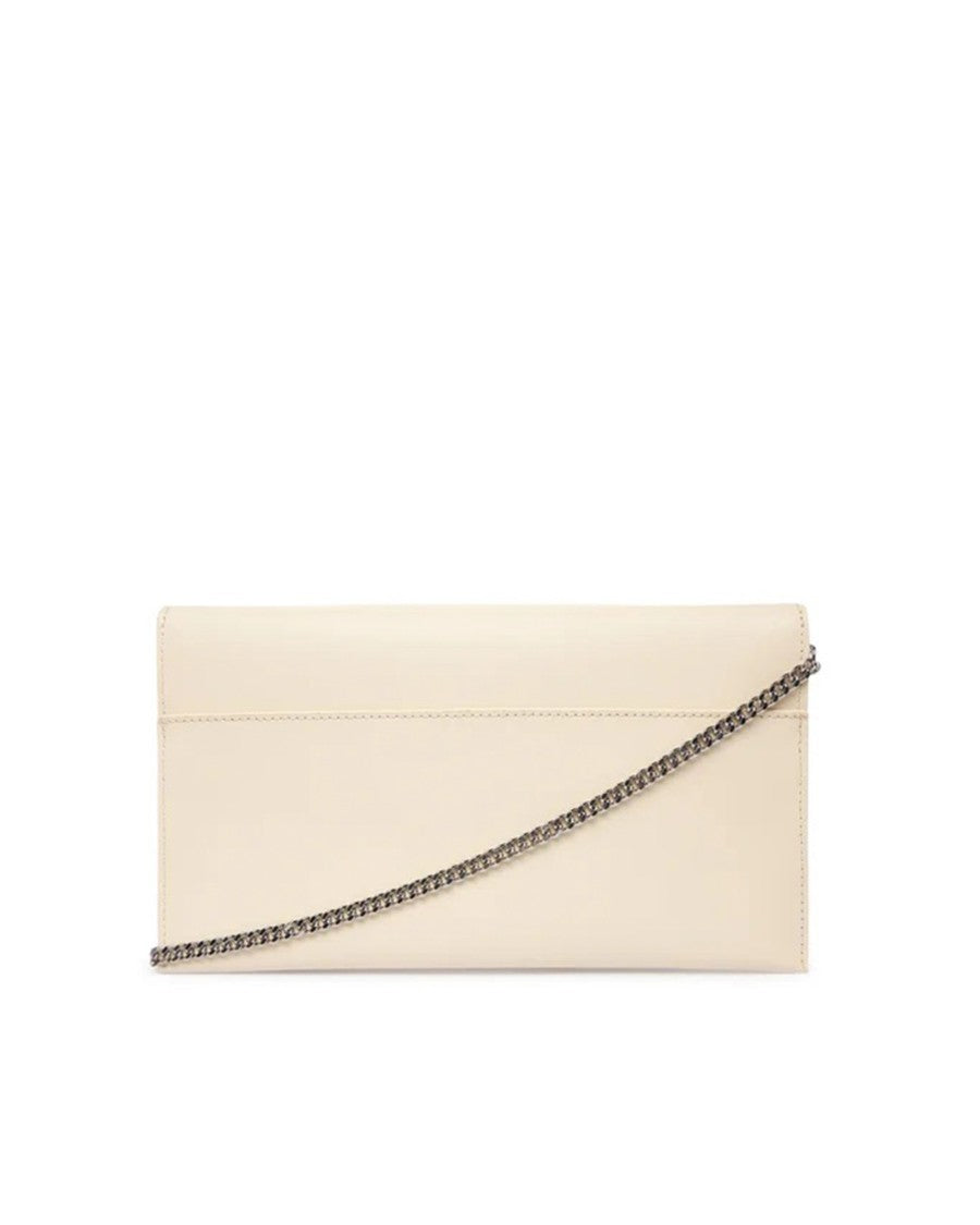Patrizia Pepe Fly Wooly Clutch In White And Silver