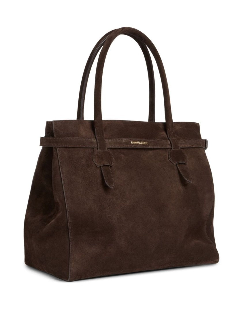 Dsquared2 Structured Brown Suede Tote