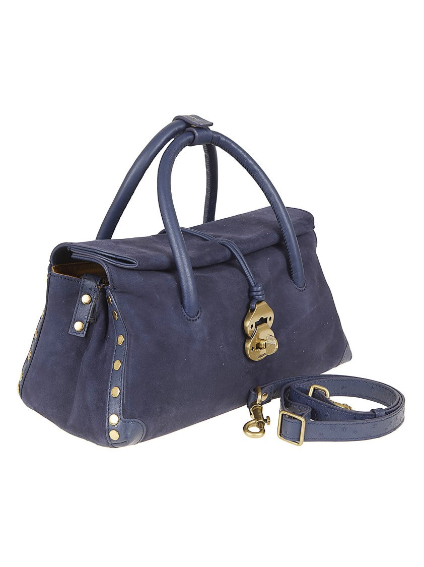 Zanellato Structured Velvet Leather Shoulder Bag