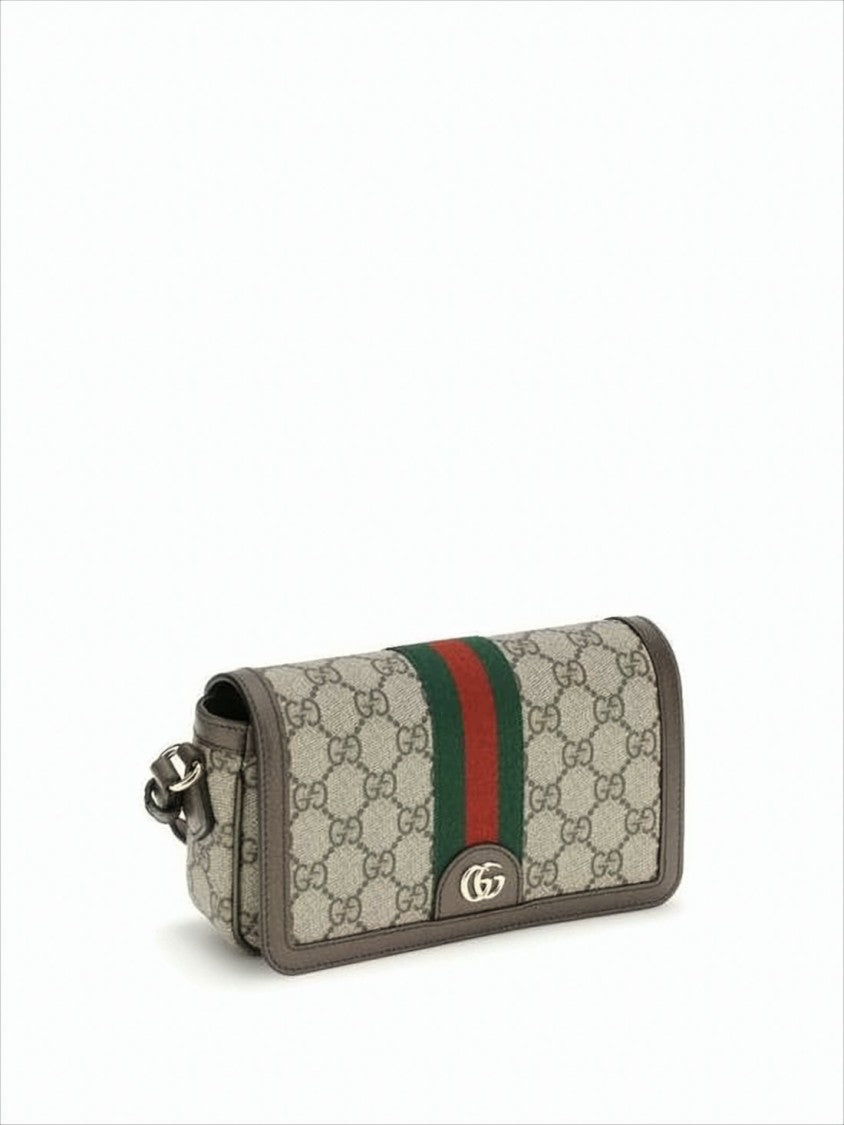 Gucci Canvas Crossbody Bag With Signature Monogram
