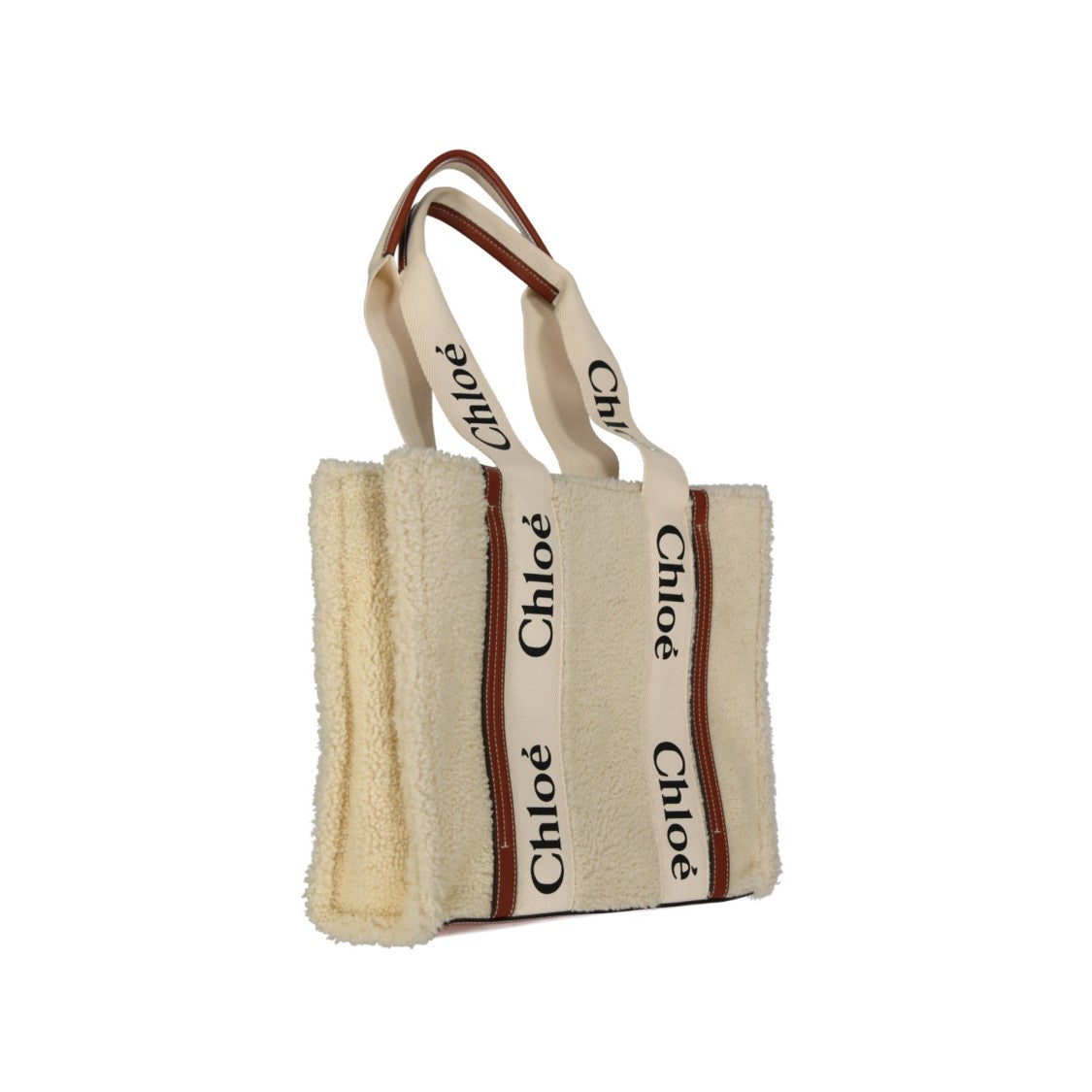 Chloé Chloé Woody Shearling Tote Bag