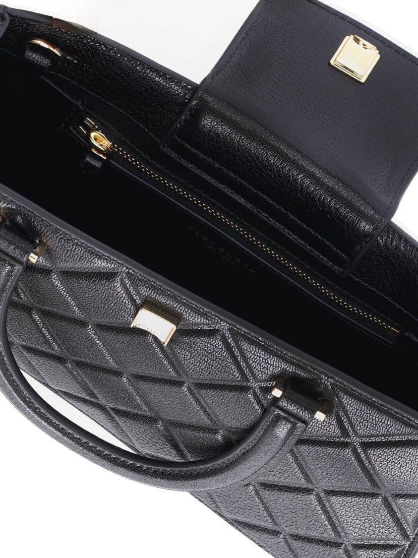 Tory Burch "Fleming East-West" Mini Tote Bag – Black