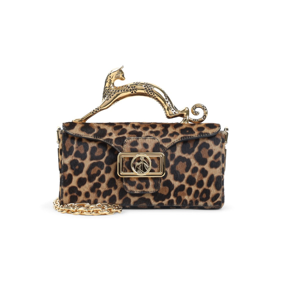 Lanvin Rectangular Handbag With Bold Leopard Print