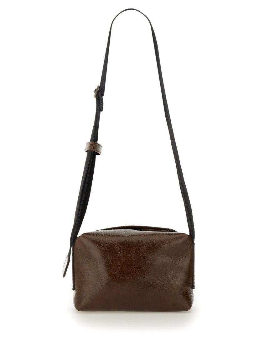 Uma Wang Textured Carbon Fiber Shoulder Bag With Adjustable Strap