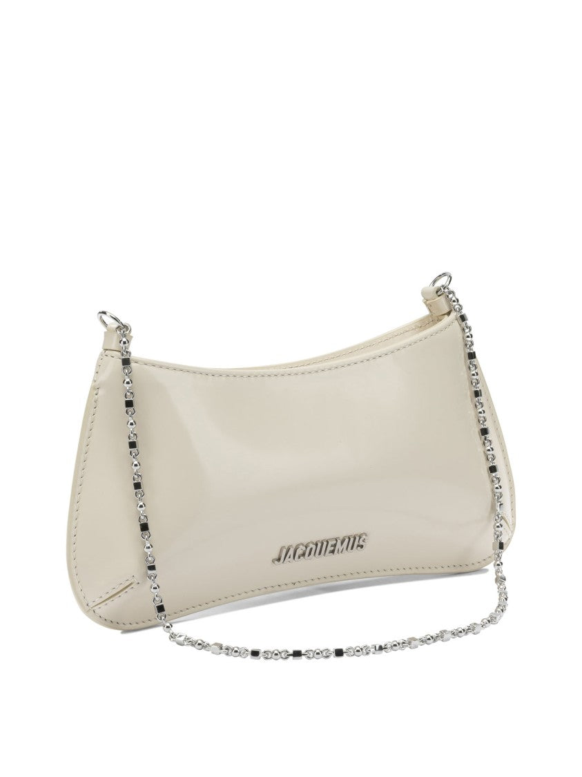 Jacquemus Rectangular Smooth Leather Shoulder Bag With Silver-Tone Chain
