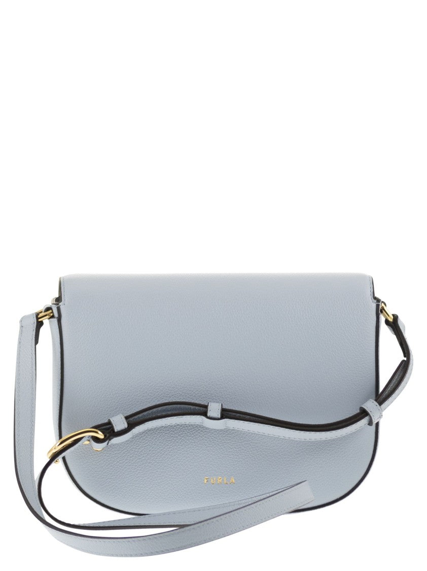 Furla Compact Saddle Design Shoulder Bag With Iconic Logo