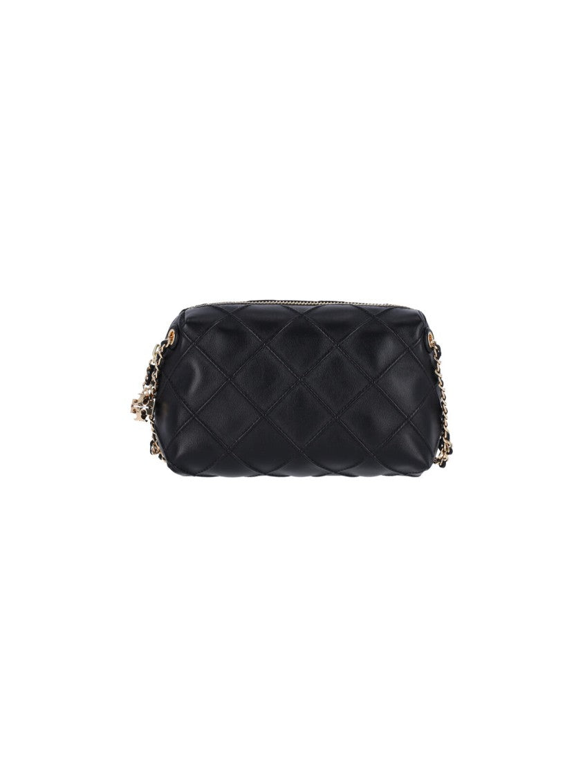Tory Burch "Fleming" Shoulder Bag, In Black Lambskin