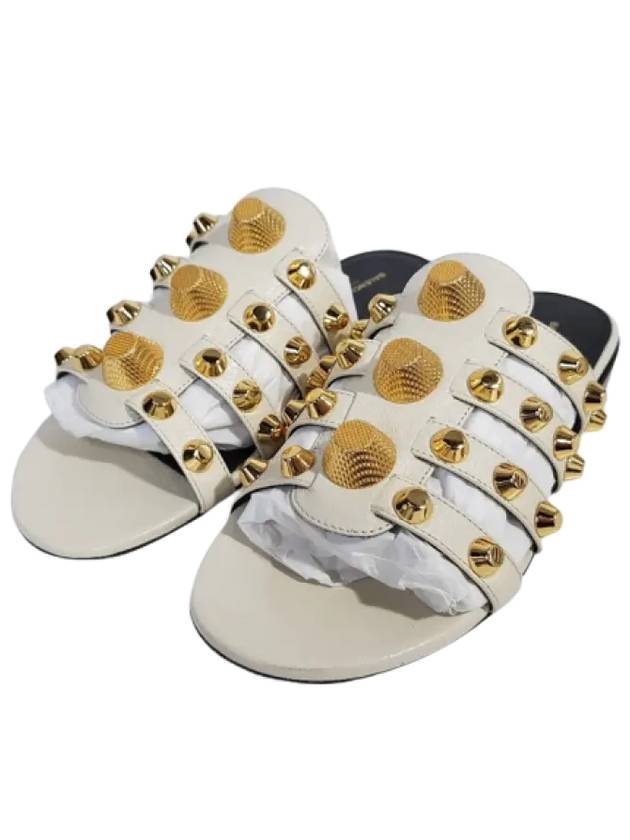 Luxury Balenciaga Trending 2025 Stud Strap Slippers White