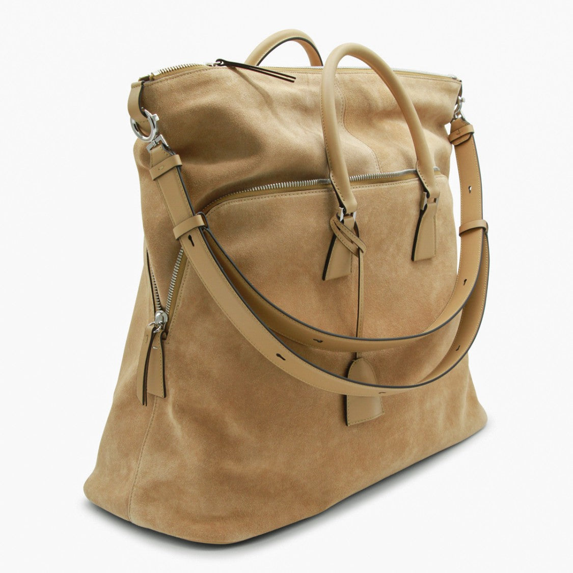 Maison Margiela Spacious Suede Tote With Dual Handles