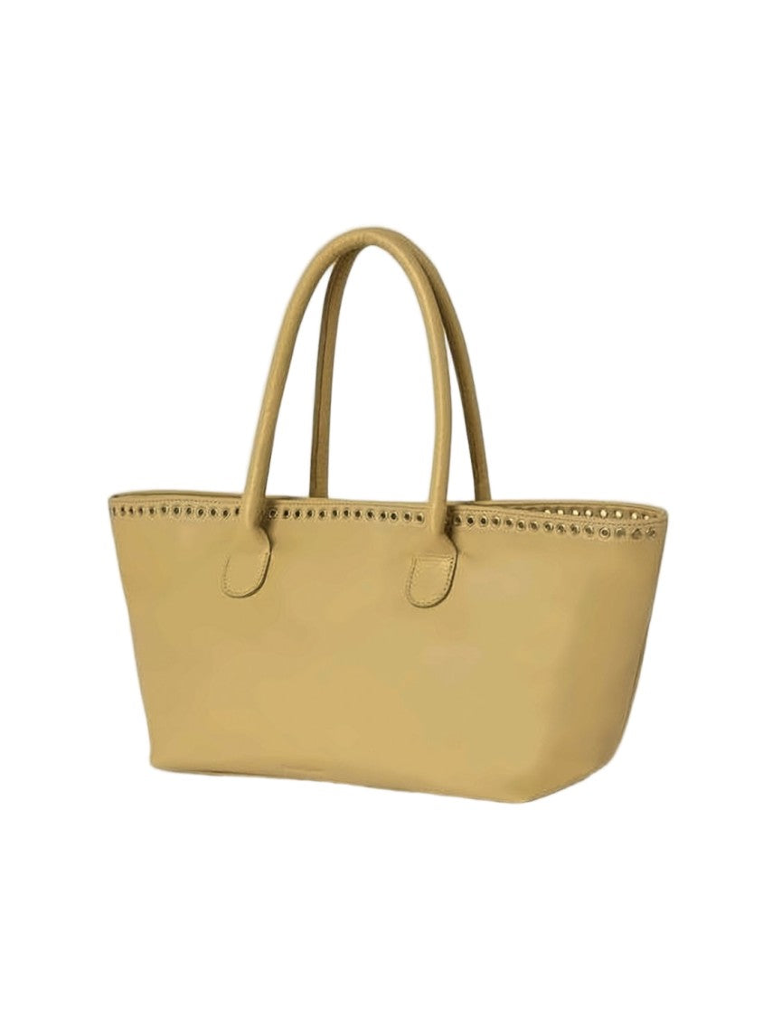 Gimaguas Structured Brown Leather Shoulder Bag