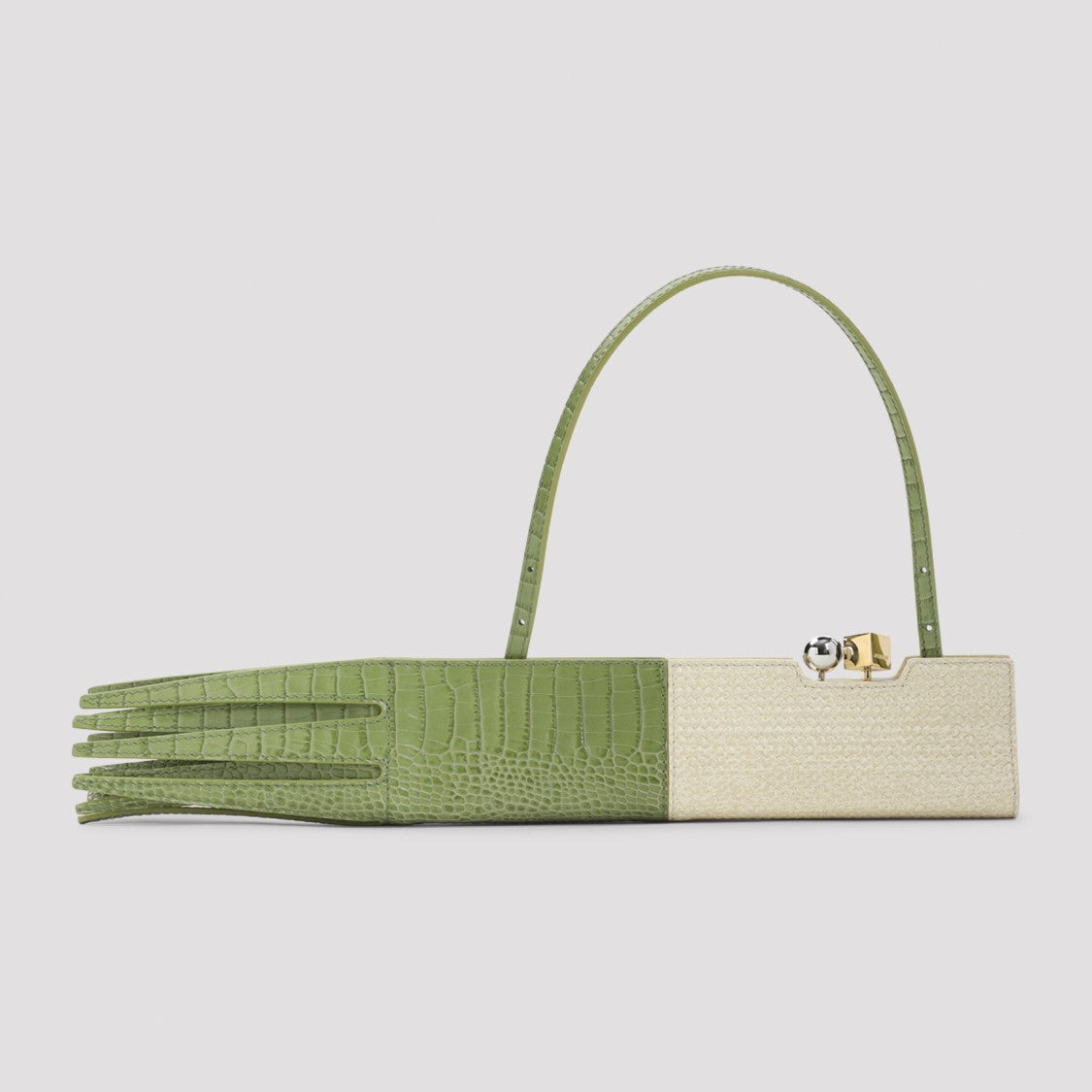 Jacquemus Two-Tone Crocodile-Embossed Leather Shoulder Bag
