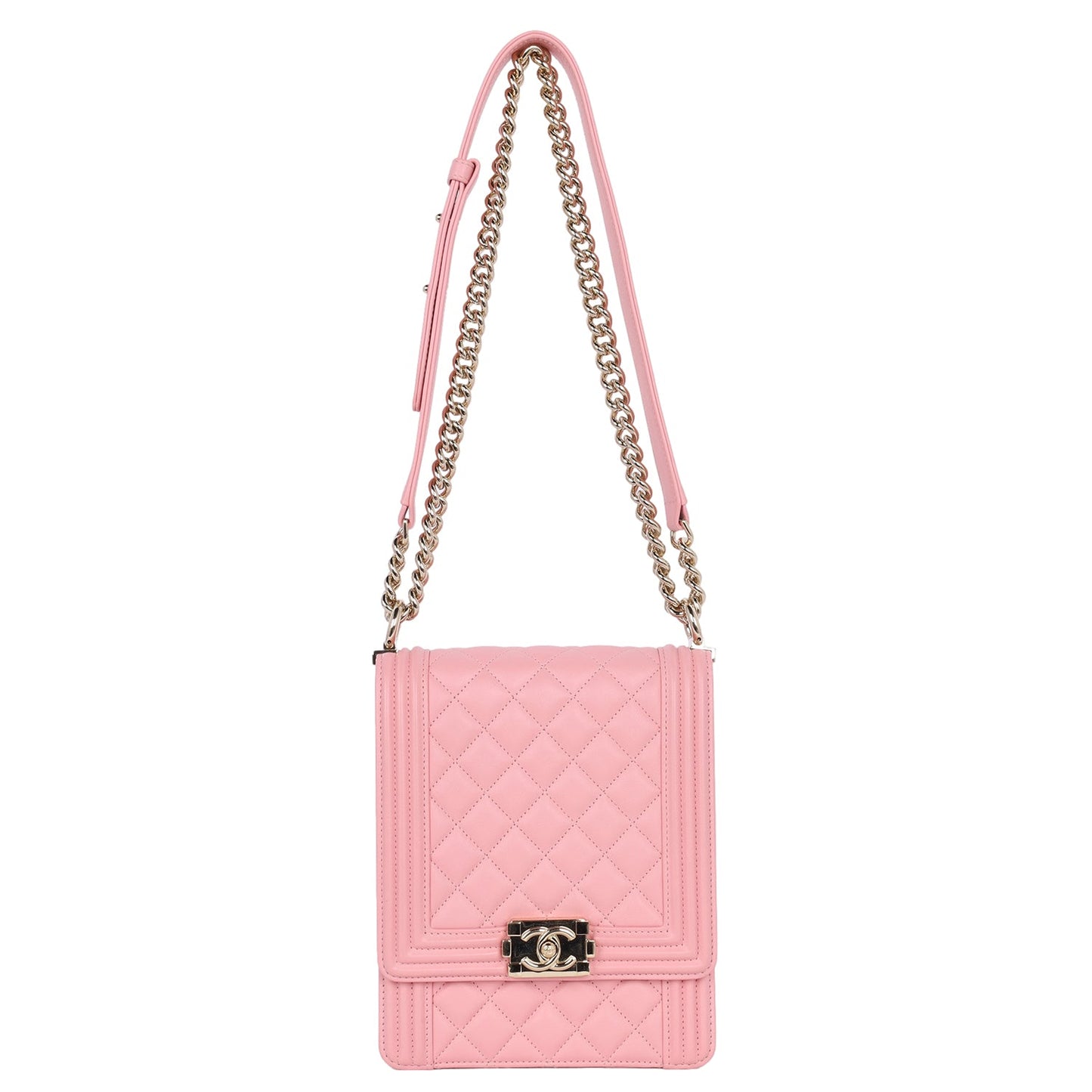 North South Boy Flap Bag Quilted Calfskin Medium