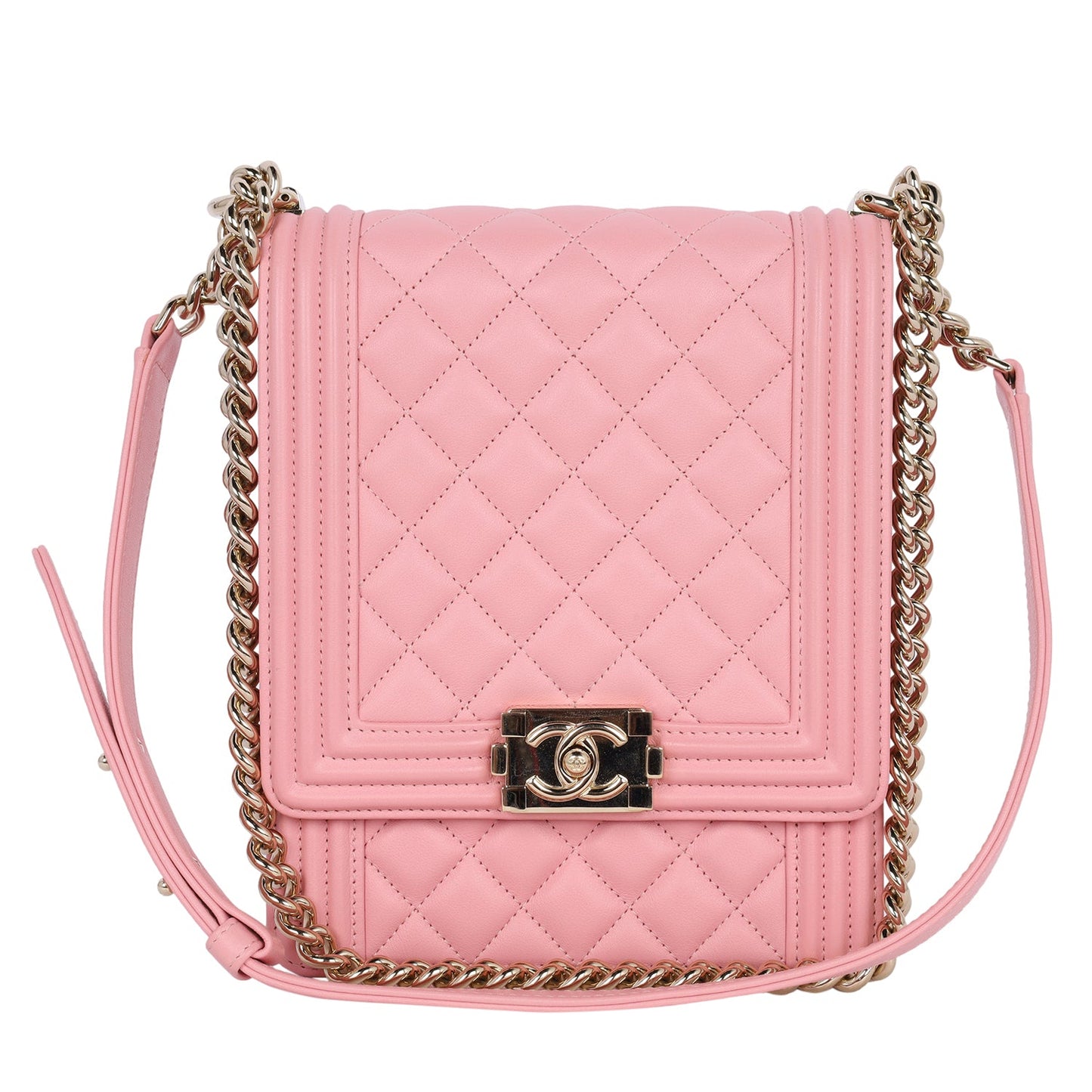 North South Boy Flap Bag Quilted Calfskin Medium