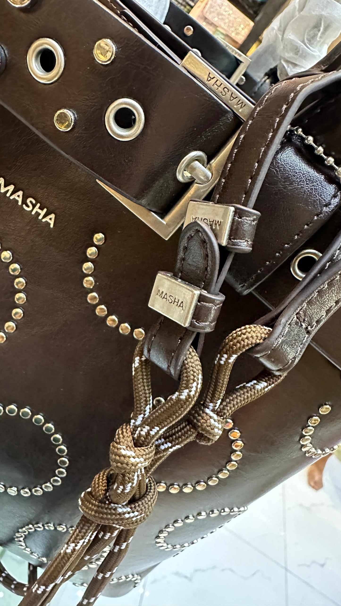 Masha Brand Original Leather Bag – Made in France (Brown)