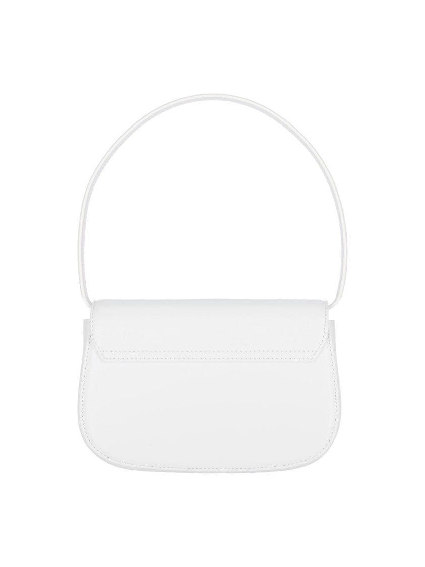 Diesel Shoulder Bag 1Dr In Smooth White Leather With Adjustable Straps