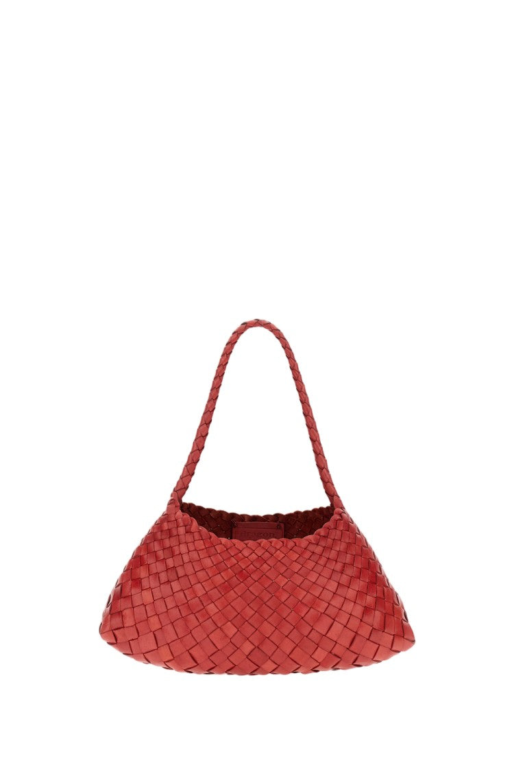 Dragon Diffusion Woven Leather Handbag With Curved Silhouette