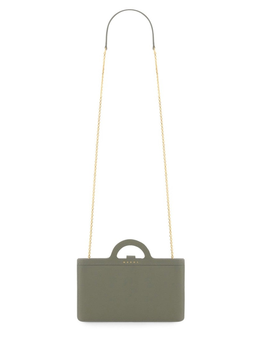 Marni "Tropicalia" Grey Calf Leather Portfolio Handbag