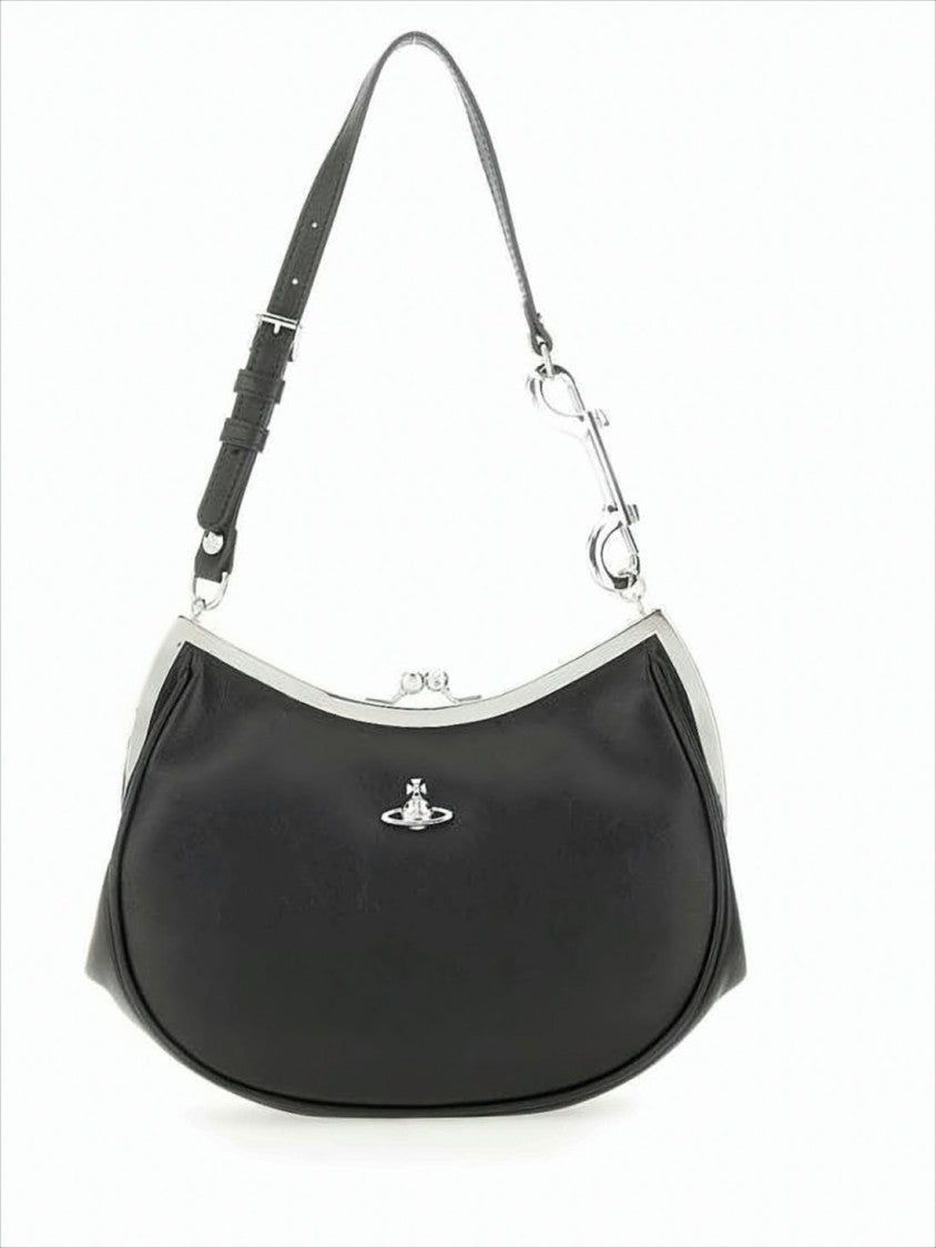 Vivienne Westwood Curved Lambskin Shoulder Bag With Structured Frame