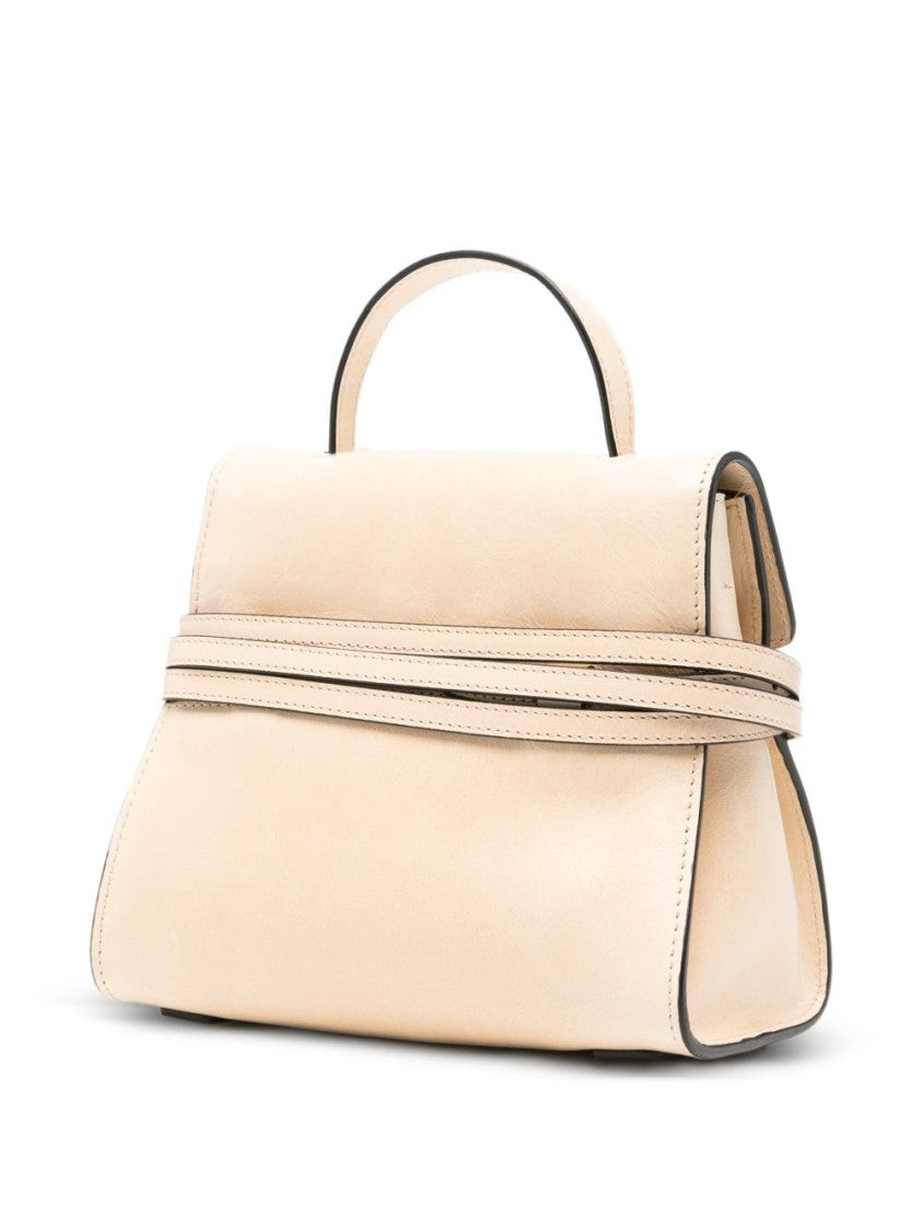 Moschino Beige Top Handle Detachable Shoulder Strap Bag