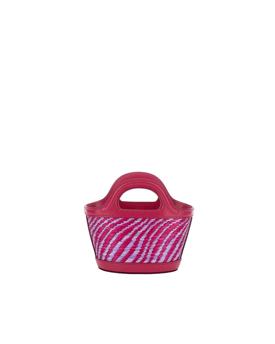 Marni Micro Raffia Tote With Wavy Two-Tone Design