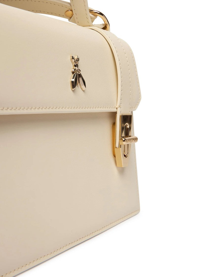 Patrizia Pepe White Wooly Top Handle Bag