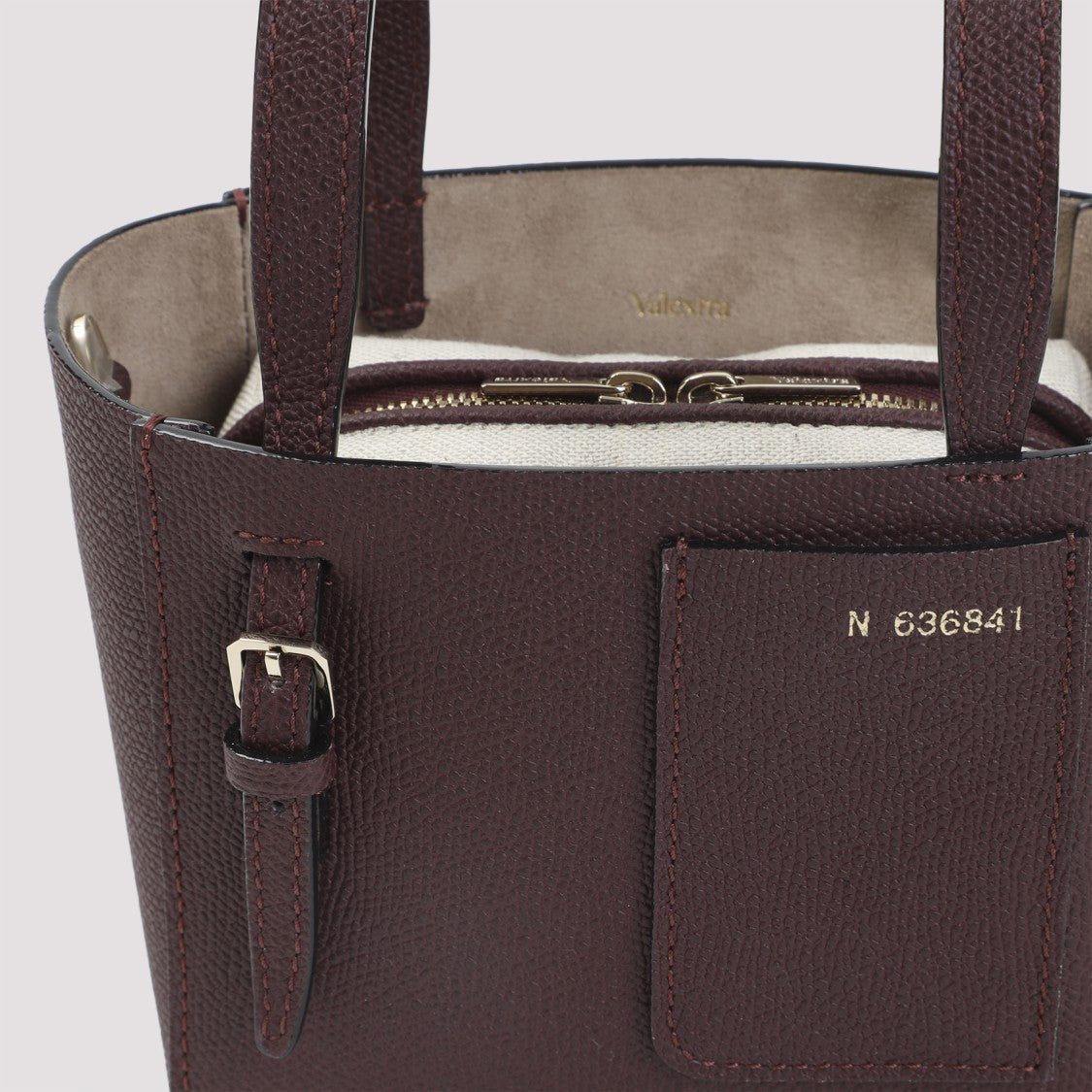 Valextra Bucket Mini Dark Red Calf Leather Shoulder Bag