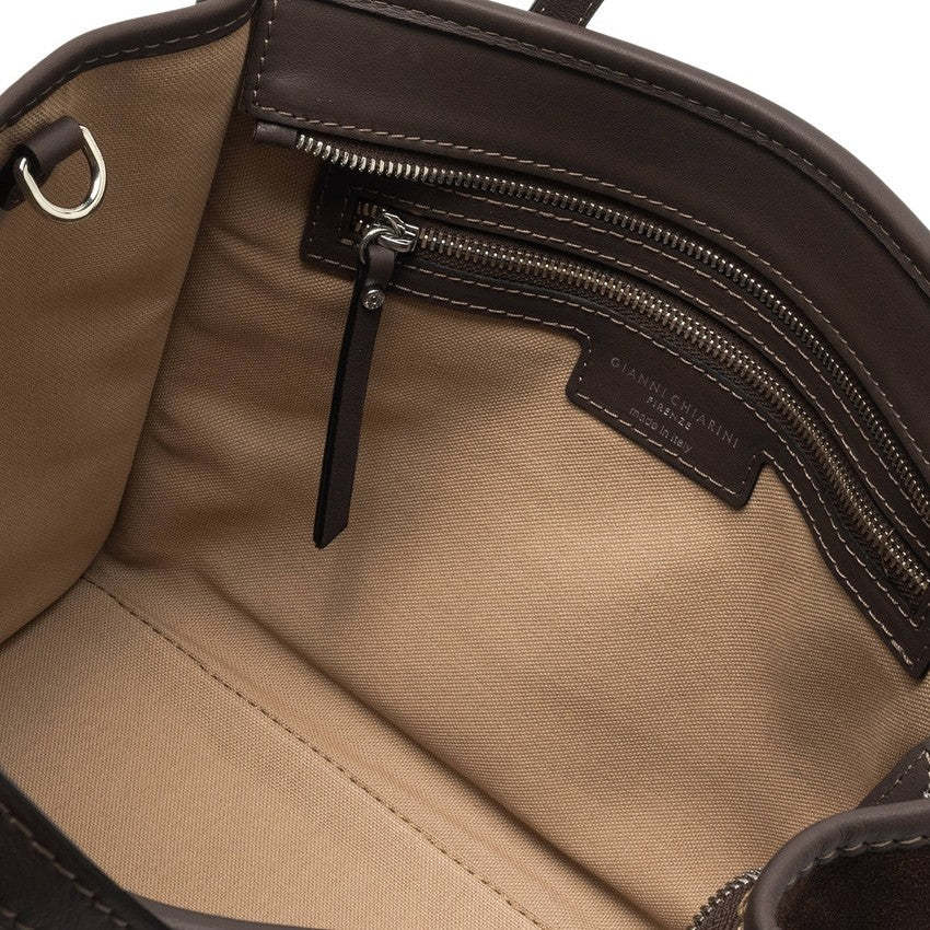 Marcella Structured Suede Handbag With Smooth Leather Accents