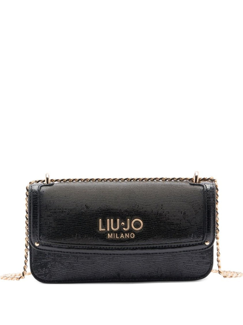 Liu Jo Textured Black Shoulder Bag