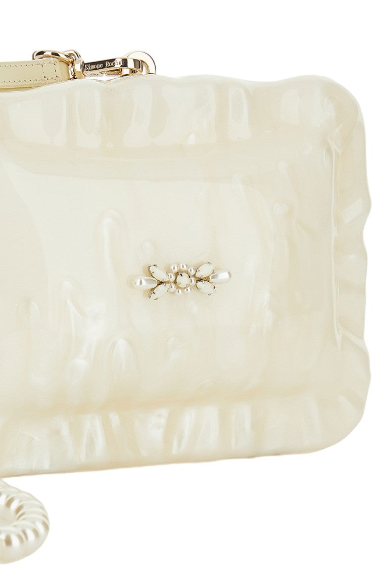 Simone Rocha Pearl-Embellished Pillow-Shaped Shoulder Bag