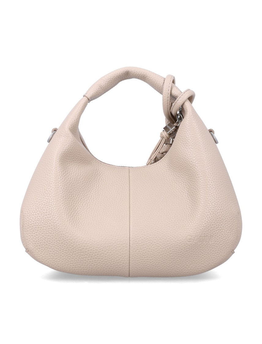Ganni White Pepper Mini Hobo Bag