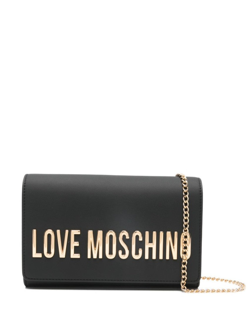 Love Moschino Shoulder Bag With Flap Closure And Metallic Lettering