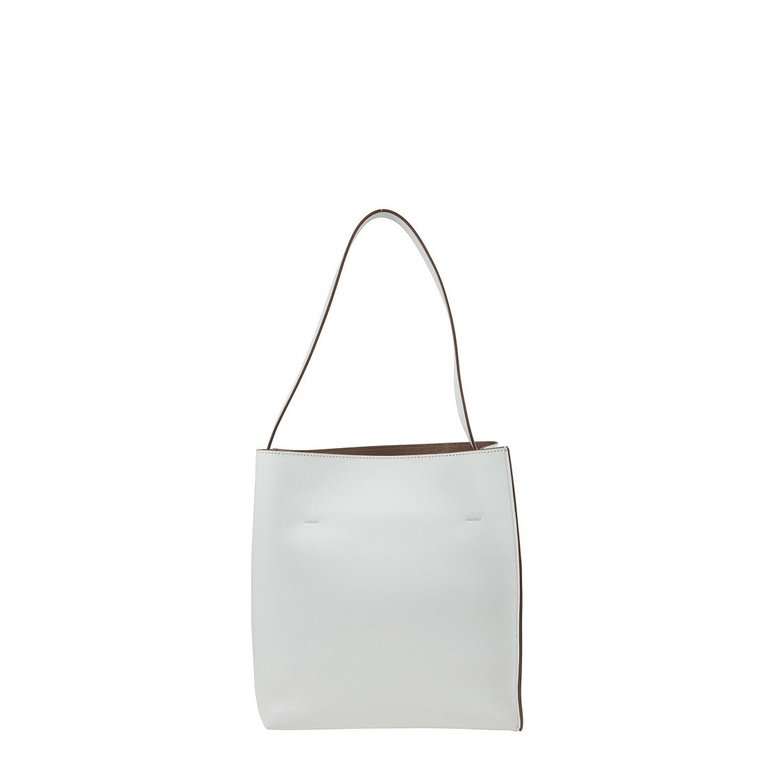 Marni White Leather Open-Top Bag