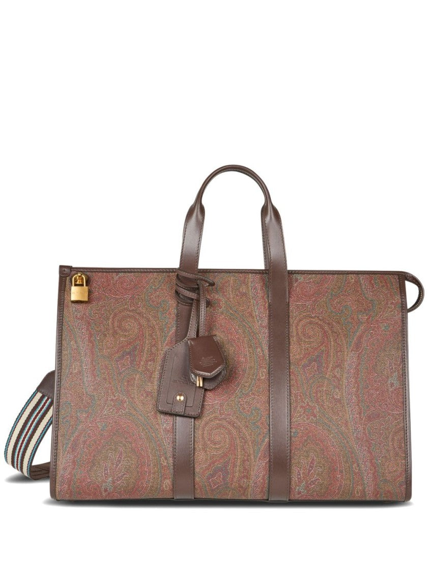 Etro Spacious Paisley Jacquard Handbag With Gold-Tone Accents