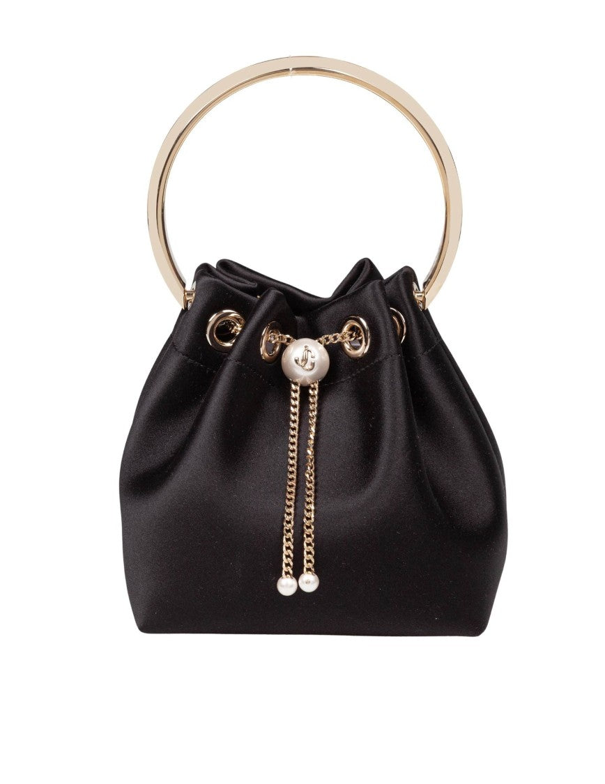 Jimmy Choo Black Bon Bon Hbh In Satin