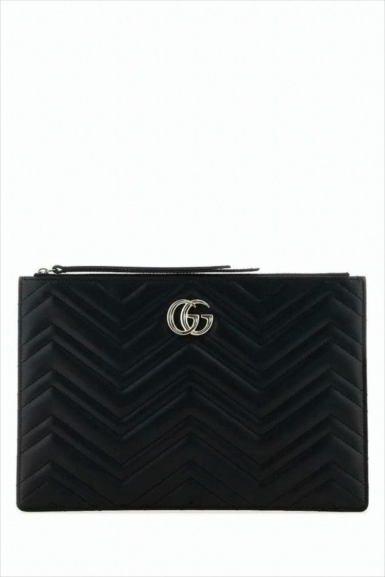 Gucci Chevron Quilted Leather Clutch