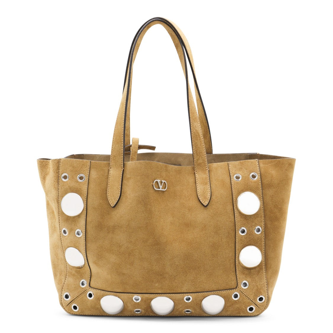 Valentino Garavani Beige Leather Nellcote Totes