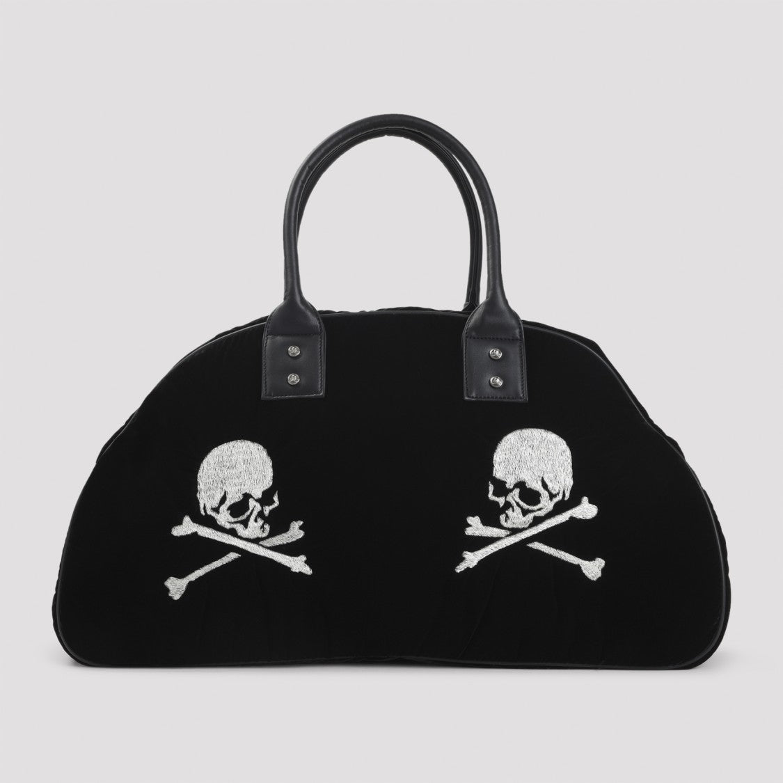 Mastermind Spacious Black Travel Bag With Embroidered Skull Motif