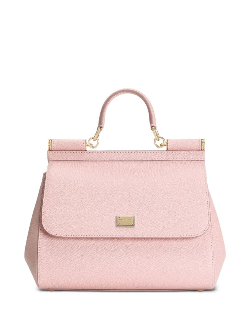 Dolce & Gabbana Structured Pastel Pink Handbag