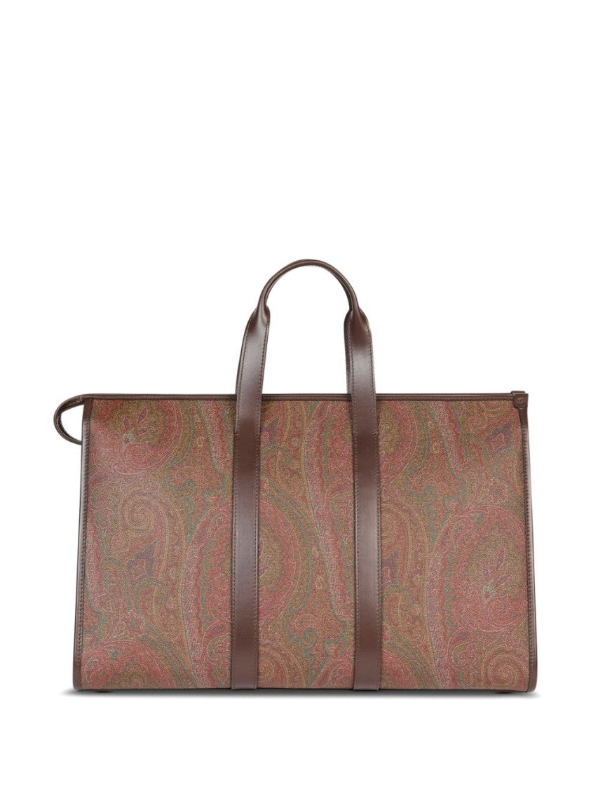 Etro Spacious Paisley Jacquard Handbag With Gold-Tone Accents
